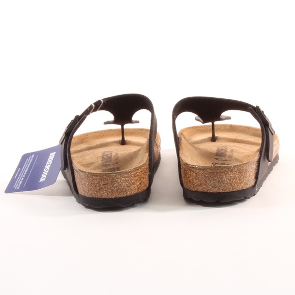 Women’s Birkenstock Gizeh Black Cork Sandals NEW - Picture 4 of 8